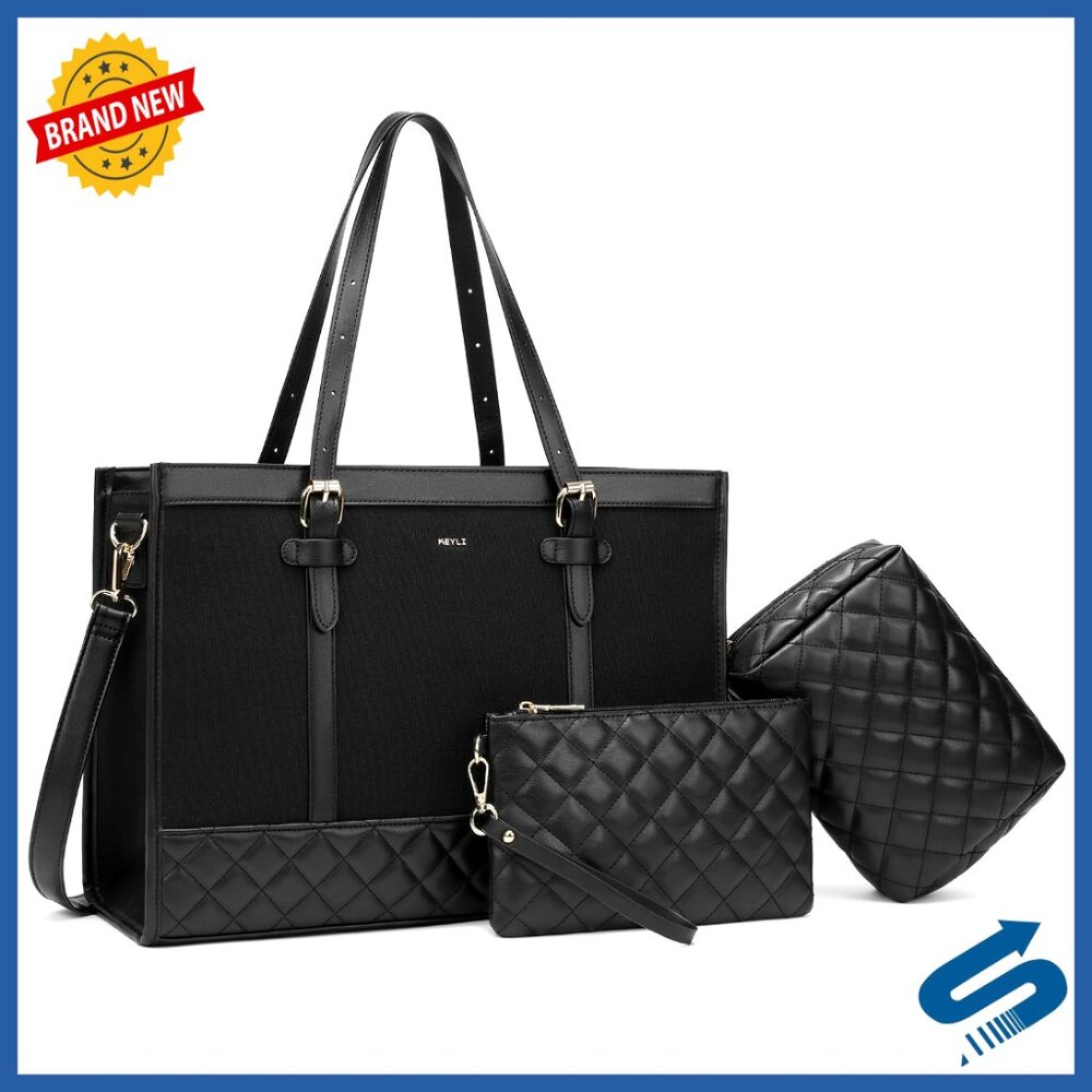 Canvas Laptop Tote Bag Large Capacity Business Briefcase Shoulder Handbag Purse